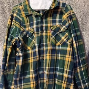 Levi’s green and yellow flannel